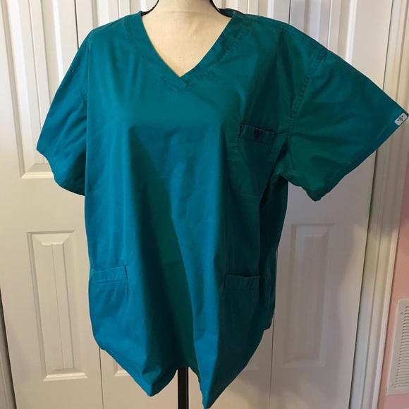 Med Couture Tops - Med Couture Scrub Top - 3XL - Teal/purple